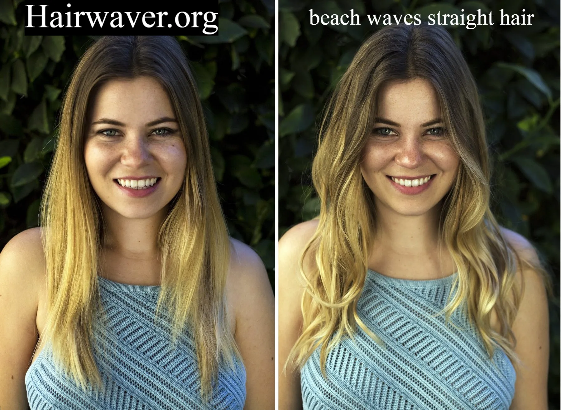 beach waves straight hair